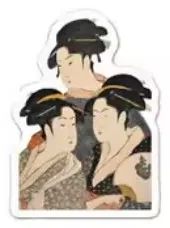 Three Beauties (Utamaro) sticker