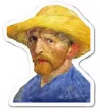 Self-Portrait with Straw Hat (Van Gogh) sticker