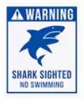 Shark sighted warning sticker